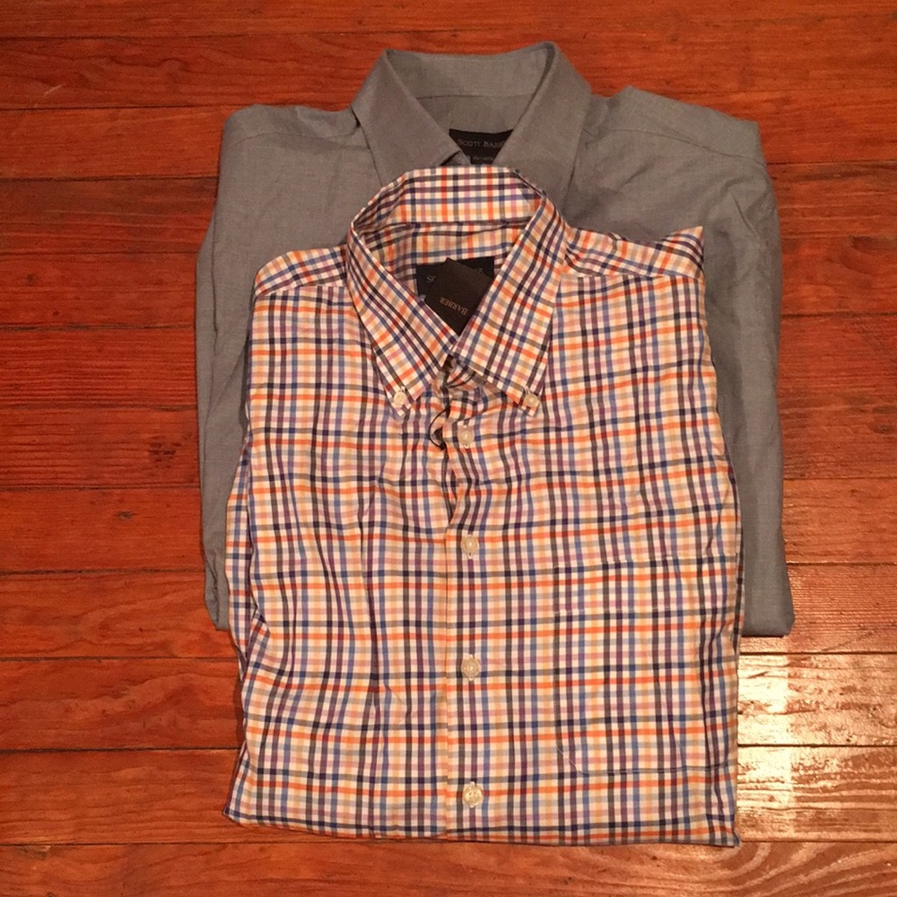 Two Scott Barber dress shirts size long